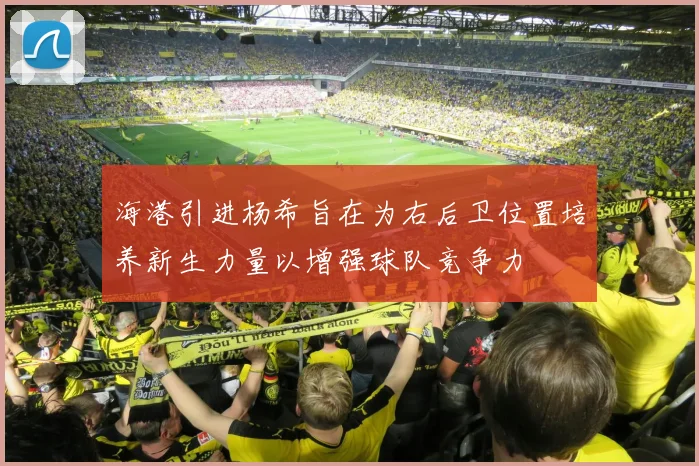 海港引进杨希旨在为右后卫位置培养新生力量以增强球队竞争力